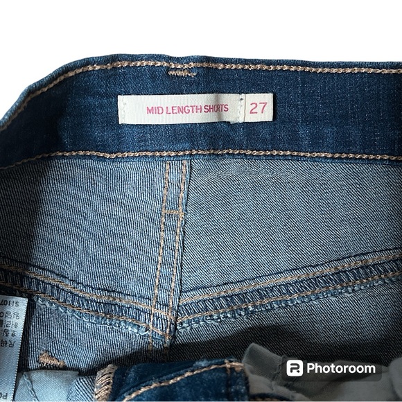 Levi's Mid-Length Denim Dark Wash Shorts - Picture 6 of 9
